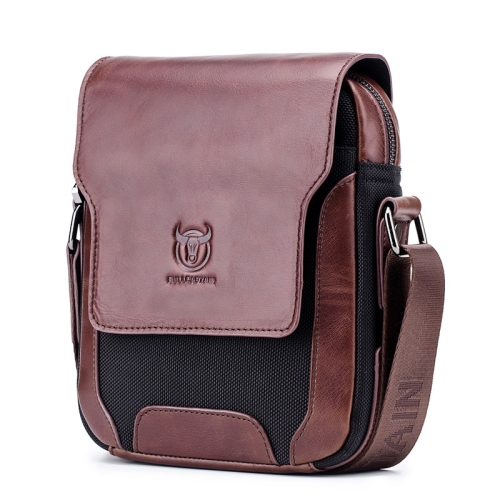 

BUFF CAPTAIN 999 Men Leather Diagonal Bag First-Layer Cowhide Multi-Function Shoulder Bags(Brown)