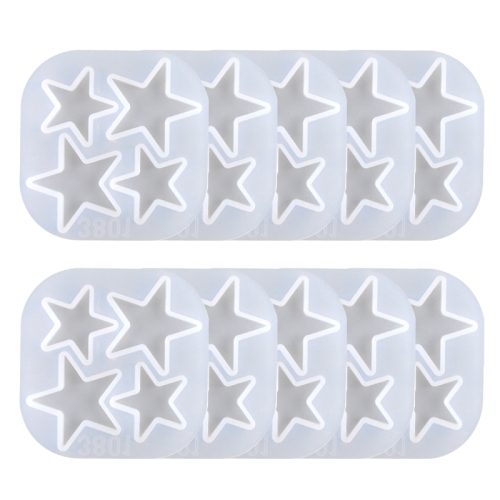 

10 PCS DIY Mirror Crystal Epoxy Mold Silicone Resin Planet Pendant Mold(Star )