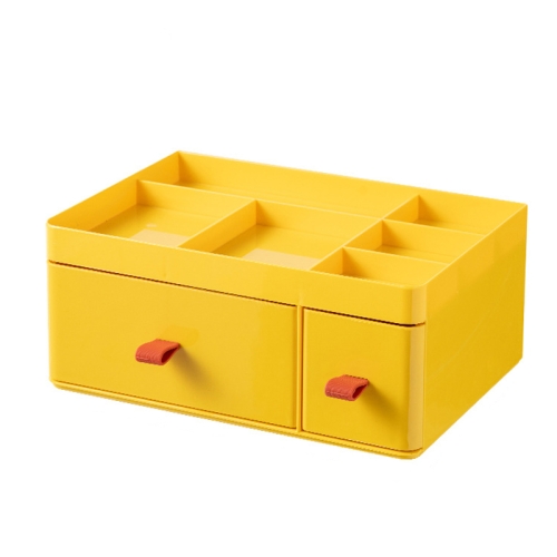 

Drawer-Type Desktop Storage Box Divided Multi-Layer Jewelry Box, Specifications： 1 Layer (Yellow)