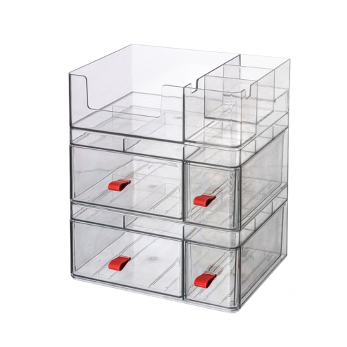 

Drawer-Type Desktop Storage Box Divided Multi-Layer Jewelry Box, Specifications： 2 Layer + Cover (Translucent)