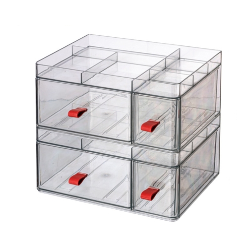 

Drawer-Type Desktop Storage Box Divided Multi-Layer Jewelry Box, Specifications： 2 Layer (Translucent)