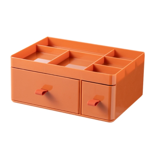 

Drawer-Type Desktop Storage Box Divided Multi-Layer Jewelry Box, Specifications： 1 Layer (Orange)