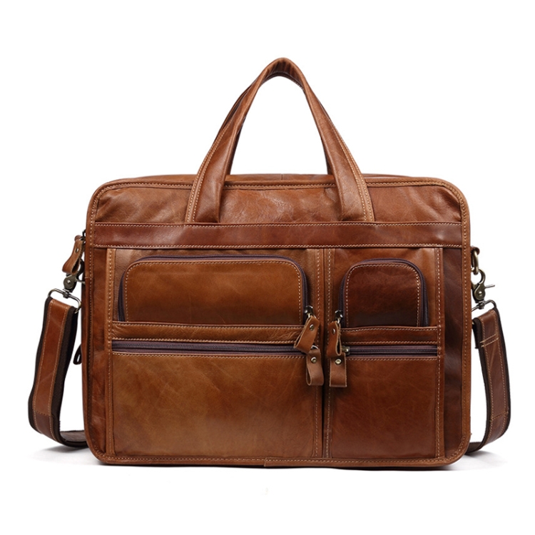 

9913 Casual Men Singer-shoulder Messenger Briefcase 15.6 Inch Business Handbag(Brown)
