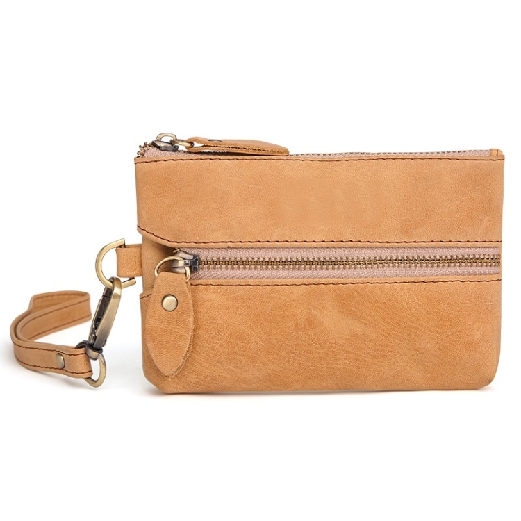 

Waist-Hanging Hand-Held Leisure Key Case Multi-Function Coin Purse(Light Brown)