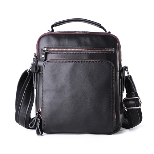 

6479 Men Casual Large-Capacity One-Shoulder Messenger Leather Bag(Napa Texture Black)