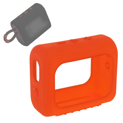 

For JBL GO3 Bluetooth Speaker Silicone Cover Portable Protective Case with Carabiner(Red)