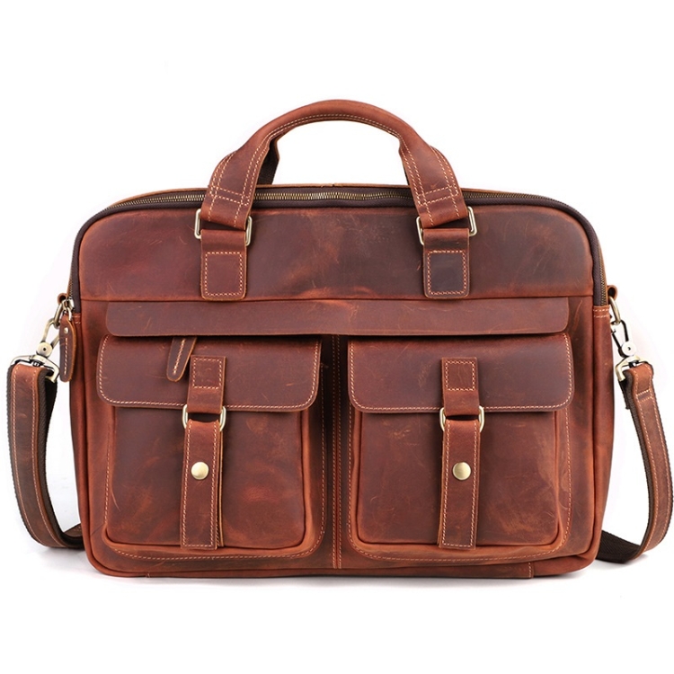 

6360 Men Business Briefcase 17 Inch Laptop Computer Messenger Bag(Red Brown)