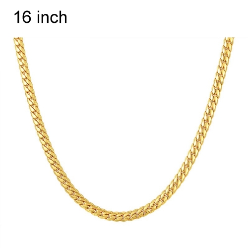 

2 PCS 5mm Full Sideways Gold Plated Necklace Fashion Jewelry, Specification: 16 inch (40cm)