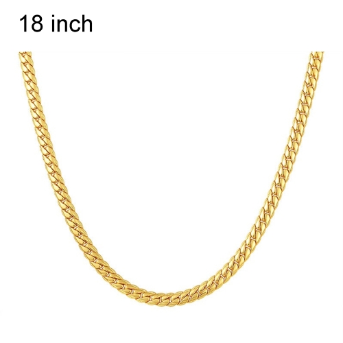 

2 PCS 5mm Full Sideways Gold Plated Necklace Fashion Jewelry, Specification: 18 inch (45cm)