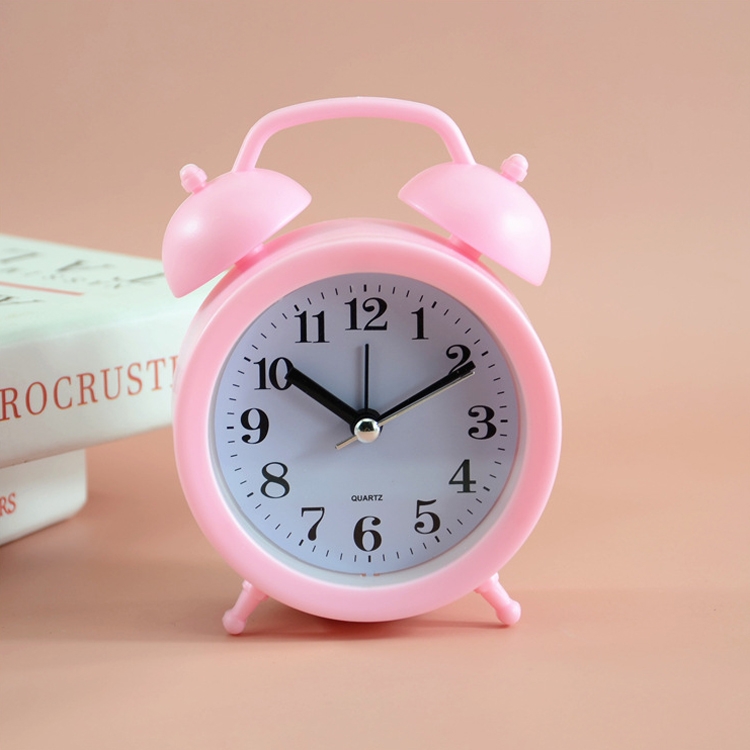 

2 PCS Student Bed Small Alarm Clock Desk Alarm Clock(Pink)