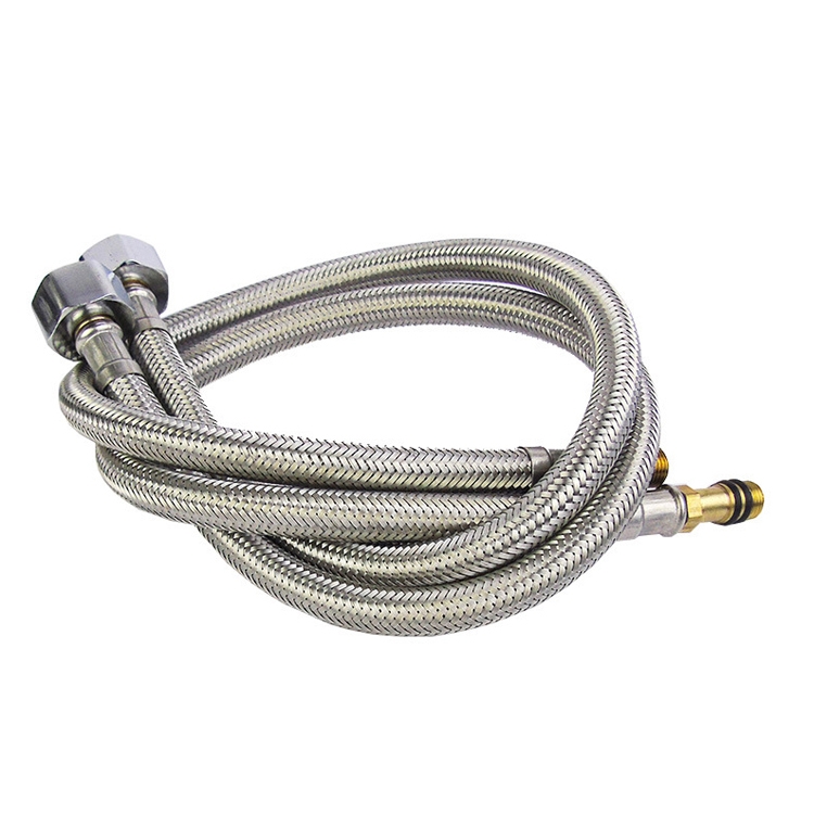 

4 PCS Weave Stainless Steel Flexible Plumbing Pipes Cold Hot Mixer Faucet Water Pipe Hoses High Pressure Inlet Pipe, Specification: 100cm 1.8cm Copper Rod