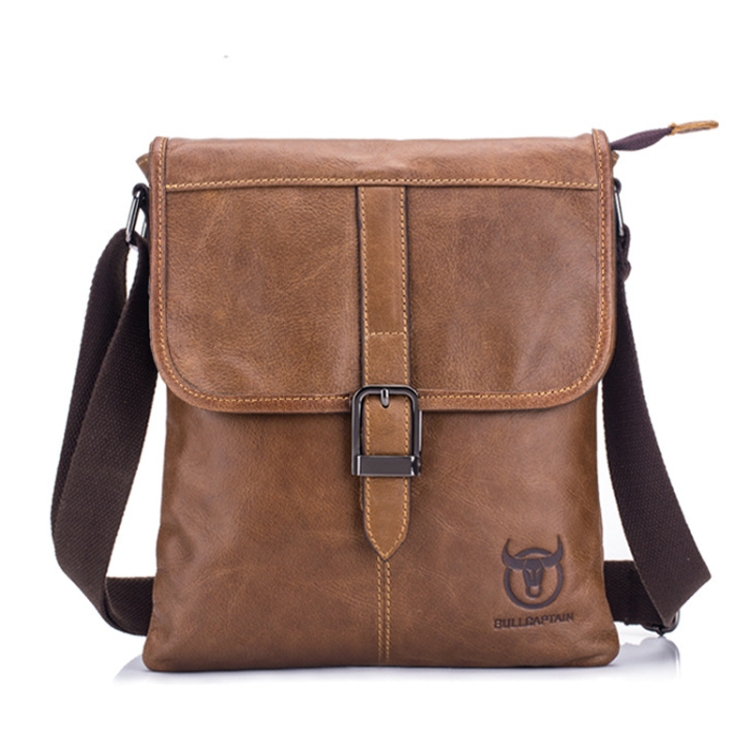 

BUFF CAPTAIN 034 Men Leather Shoulder Bag Sports Outdoor First-Layer Cowhide Bag(Brown)