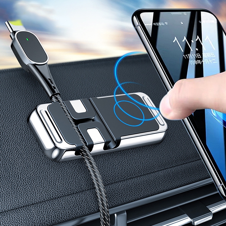 

Long Strip Magnetic Mobile Phone Holder Aluminum Alloy Multi-Function Hand-Sticking Mobile Phone Holder With Cable Organizer Function(Silver)