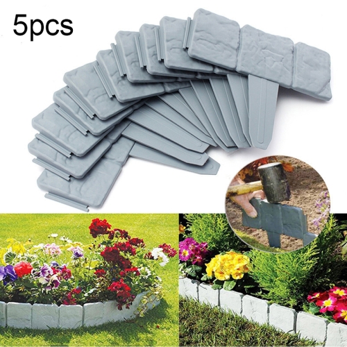 

10 PCS Imitation Stone Fence Garden Outdoor Gardening Lawn Plastic Isolation PP Fence Simple Splicable Fence(Gray)