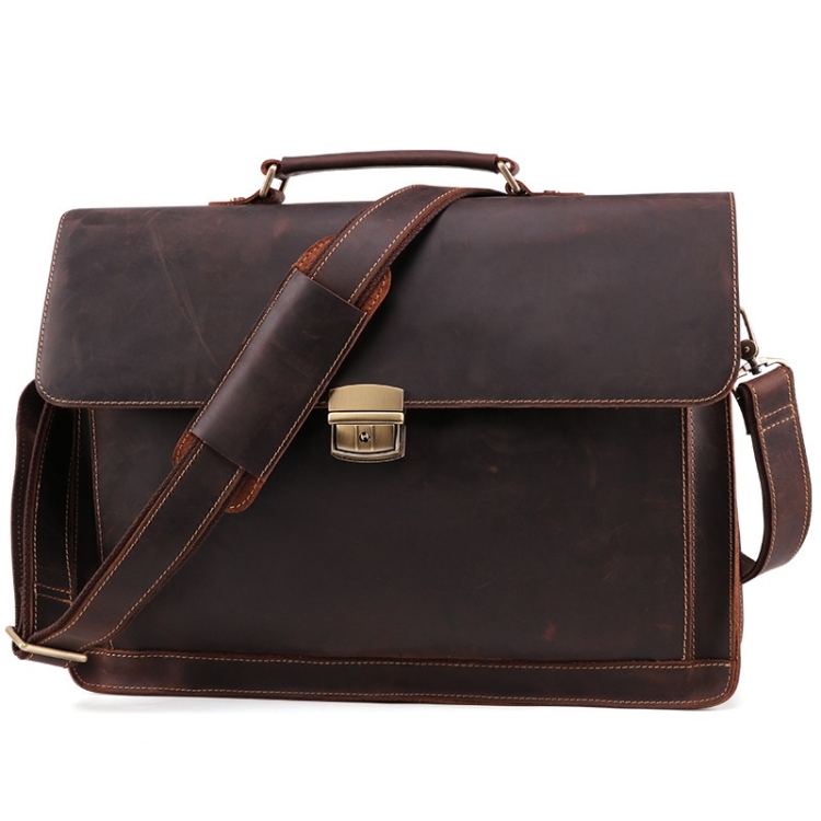 

Men Business Briefcase 15.6-Inch Multi-Function Computer Handbag(Brown)