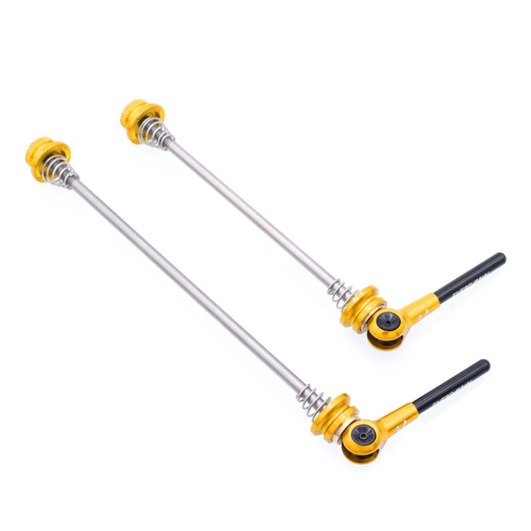 

EVERDAWN Mountain Highway Bike Titanium Alloy Axis Quick Removal Rod Front And Rear Rollers Open Flower Drum Fixed Axis Trolley(Golden)