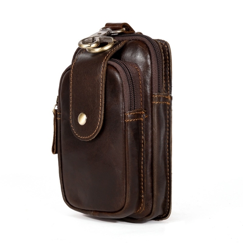 

6384 Men Lightweight Sports Mobile Phone Bag Retro Belt Waist Bag(Coffee)