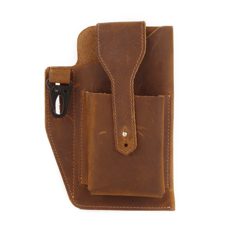 

6543 Men Retro Sports Mobile Phone Belt Bag Waist Bag(Brown)