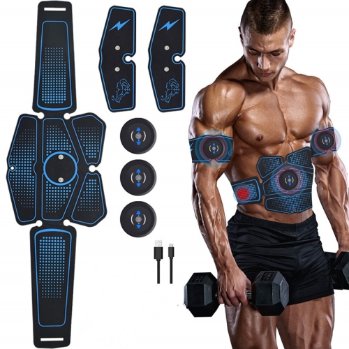 

1082 EMS Muscle Training Abdominal Muscle Stimulator Home Fitness Belt(6 Pieces Blue Dot Belt)