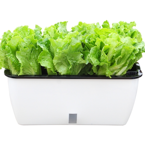 

Family Balcony Rectangular Plastic Self-Absorbent Vegetable Growing Pot Flower Pot, Style: SC01 Extra Large Pot