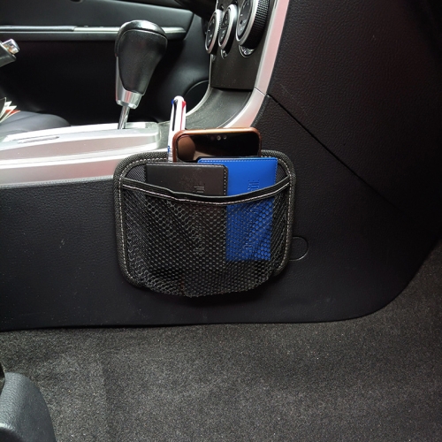 

3 PCS Car Mobile Phone Storage Net Bag Universal Paste Car Chair Back Storage Bag, Colour: Black