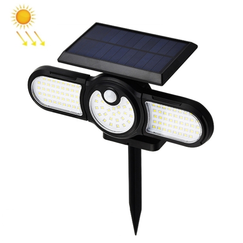 

112 LED TG-TY080 3-Heads Rotatable Solar Wall Light Outdoor Waterproof Human Body Induction Garden Lawn Lamp