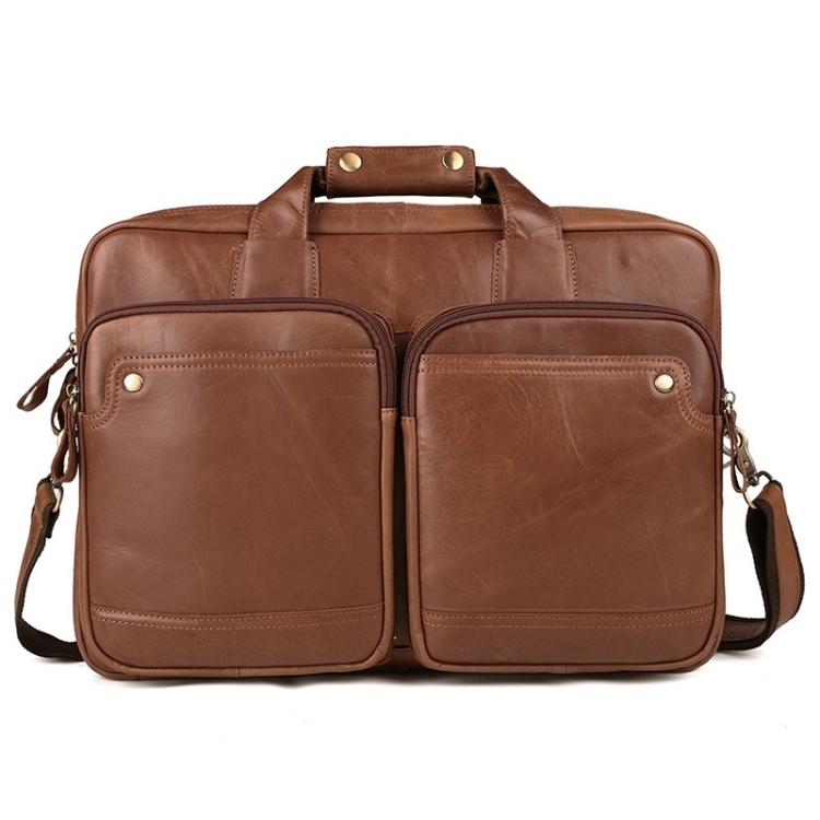 

9914 Large-Capacity Men Laptop Bag One-Shoulder Business Briefcase(Brown)