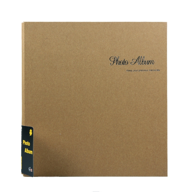 

12 Inch 40 Pages Laminated Photo Album Sticky Retro DIY Photo Album(Yellow )