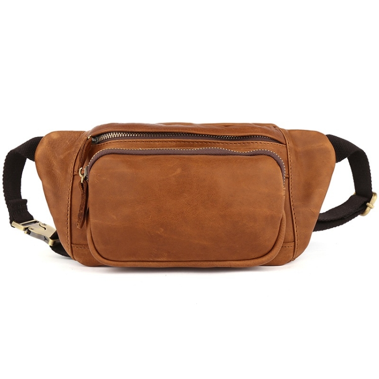 

6364 Men Casual Messenger Chest Bag Retro Leather Multifunctional Waist Bag(Brown)