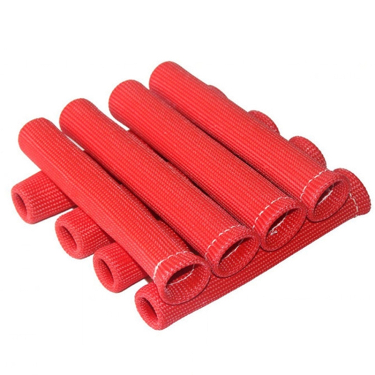 

8 PCS / Set High-Temperature Car Spark Plug Protective Cover Spark Plug Heat Shield(Red )