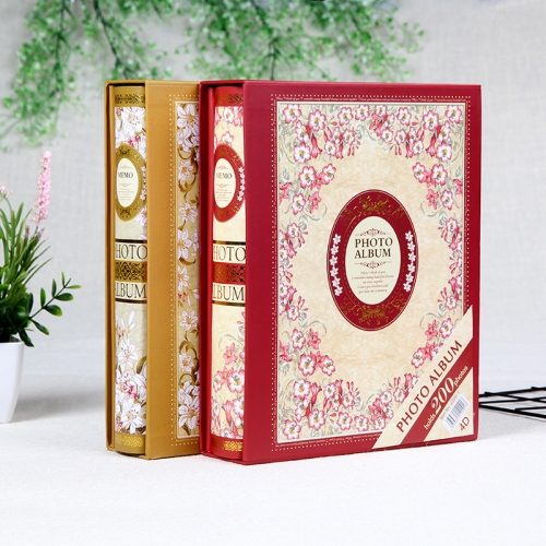 

2 PCS 6 Inch 4D 200 Sheets Photo Albums Retro Interstitial With Boxed Album(2203-1 Color Mixed)