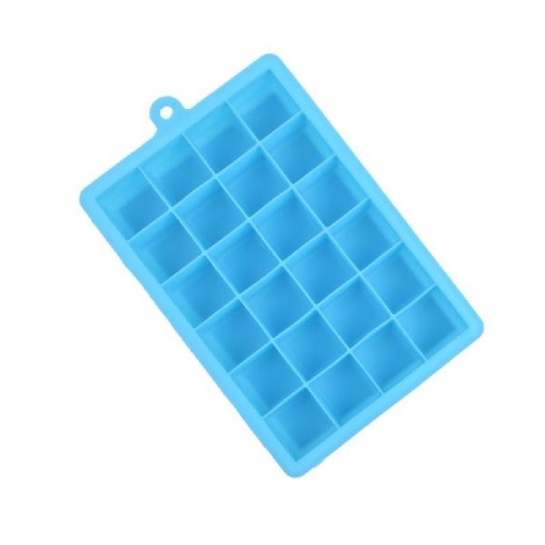 

24 Grids Silicone Ice Cube Tray Molds Square Shape Ice Cube Maker Fruit Popsicle Ice Cream Mold(Sky blue)