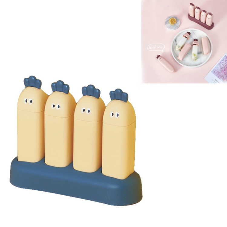 

Summer Home Cartoon Cute Homemade DIY Creative Popsicle Ice Cream Mold Set, Style:Four Groups of Radish(Moon Blue)
