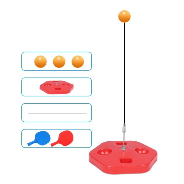 

Single Table Tennis Trainer Elastic Flexible Shaft Fixed Ball Training Device, Specification: Red With Racket