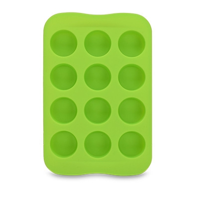 

2 PCS Silicone Chocolate Mold Tray Creative Geometry Shaped Ice Cube Cake decoration Mold, Shape:Round(Green)