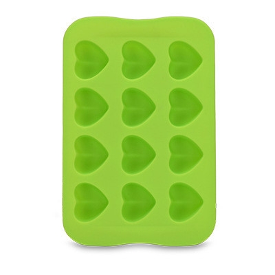 

2 PCS Silicone Chocolate Mold Tray Creative Geometry Shaped Ice Cube Cake decoration Mold, Shape:Heart(Green)