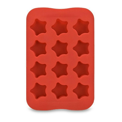 

2 PCS Silicone Chocolate Mold Tray Creative Geometry Shaped Ice Cube Cake decoration Mold, Shape:Star(Red)