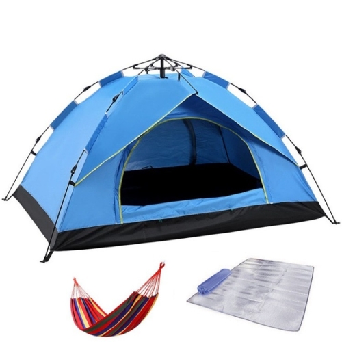 

TC-014 Outdoor Beach Travel Camping Automatic Spring Multi-Person Tent For 2 People(Blue+Mat+Hammock)