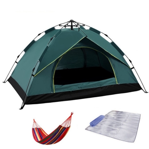 

TC-014 Outdoor Beach Travel Camping Automatic Spring Multi-Person Tent For 2 People(Green+Mat+Hammock)