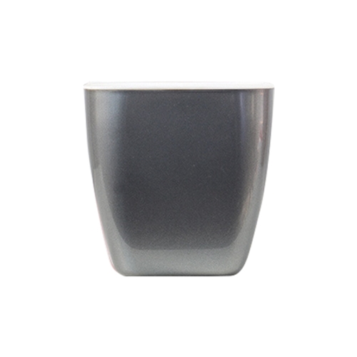 

3 PCS Imitation Metal Colorful Water Storage Plastic Flowerpot, Size: G105 Small Pot(Square Silver Grey)