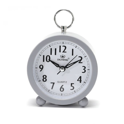 

2 PCS Office Home Round Alarm Clock Student Watch Gift(Grey)