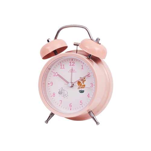 

Student Cute Style Bell Alarm Clock Bedside Mute Clock With Light Specification： Y34 3 Inch (Pink)