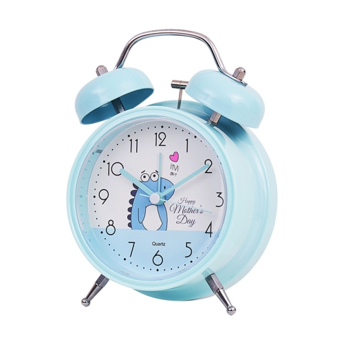 

Student Cute Style Bell Alarm Clock Bedside Mute Clock With Light Specification： Y35 4 Inch (Blue)