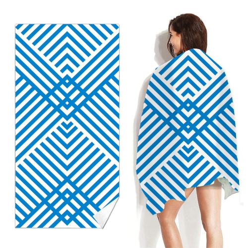 

Double-Faced Velvet Quick-Drying Beach Towel Printed Microfiber Beach Swimming Towel, Size: 160 x 80cm(Simple Stripe)