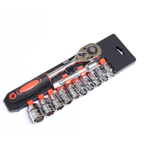 

CY-0028 12 PCS/Set Auto Repair Tool Ratchet Quick Socket Wrench Hardware Box Combination, Model: 1/4 Small Fly