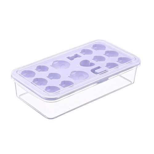 

Creative DIY Home Ice Cream Mold Ice Lattice Penguin Shape Homemade Ice Cubes with Lid Ice Box(Purple)