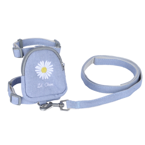 

ZiChen Cat Traction Rope Small Pet Traction Embroidery Backpack, Size: M(Blue)