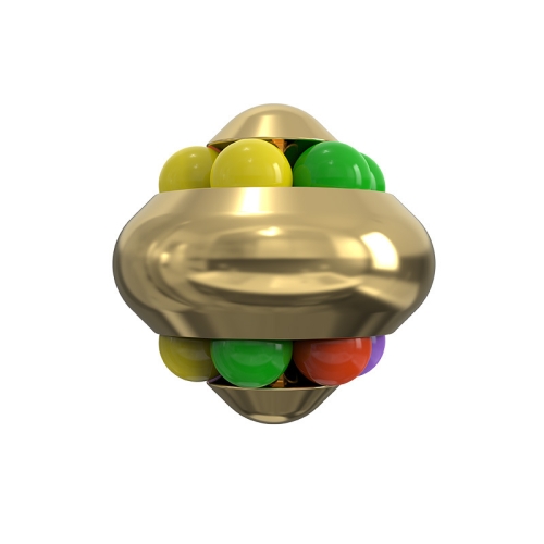 

Aluminum Alloy Psychedelic Magic Ball Educational Toys Decompression Marbles Toys, Colour: Golden