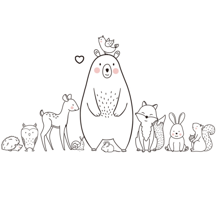 

3 Sets XP8017 Cartoon Animal Children Room Bedroom Wall Sticker Kindergarten Layout Sticker, Specification: 30x90cm