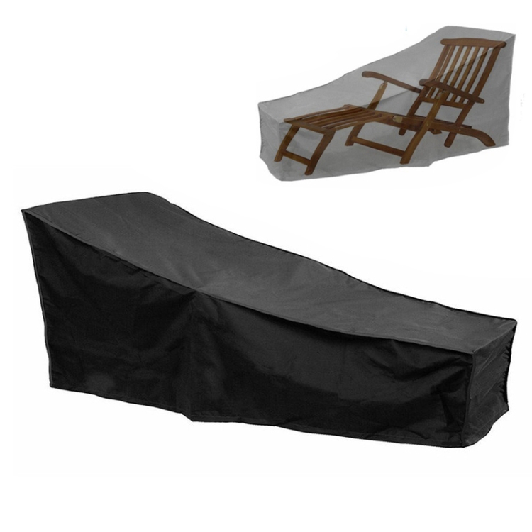 

Outdoor Beach Chair Dustproof And Waterproof Cover Rocking Chair Furniture Protective Cover, Size: 200x40x85cm(Black+Silver)
